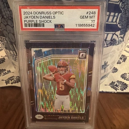 2024 Donruss Optic Jayden Daniels #248 Purple Shock Rookie PSA 10