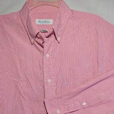 Brooks Brothers Pink White Checkered Plaid Long Sleeve Button-down Mens Shirt 16