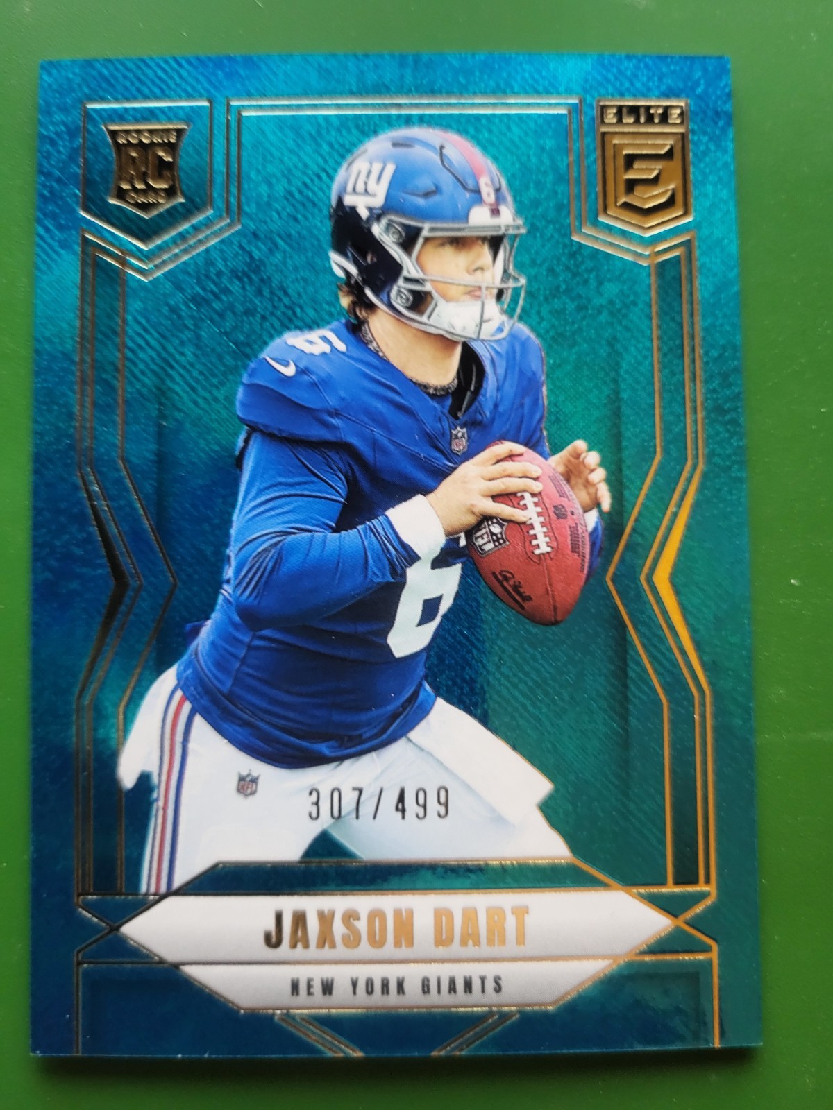 2025 Donruss Elite Jaxson Dart RC #103 Teal Matrix /499 SP Giants Rookie