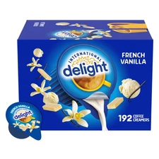 international delight french vanilla coffee creamer singles 192ct non dairy