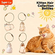6PC Cat hair storage box pendant cat hair storage capsule keychain commemorative