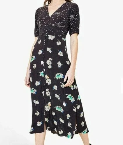 knee length dresses for ladies Noelle Mesh Cutout Midi Dress (Leopard's Peony)