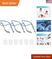 Durable Blue Replacement Headgear for ResMed P10 with Adjustable Clips - 3 Pack