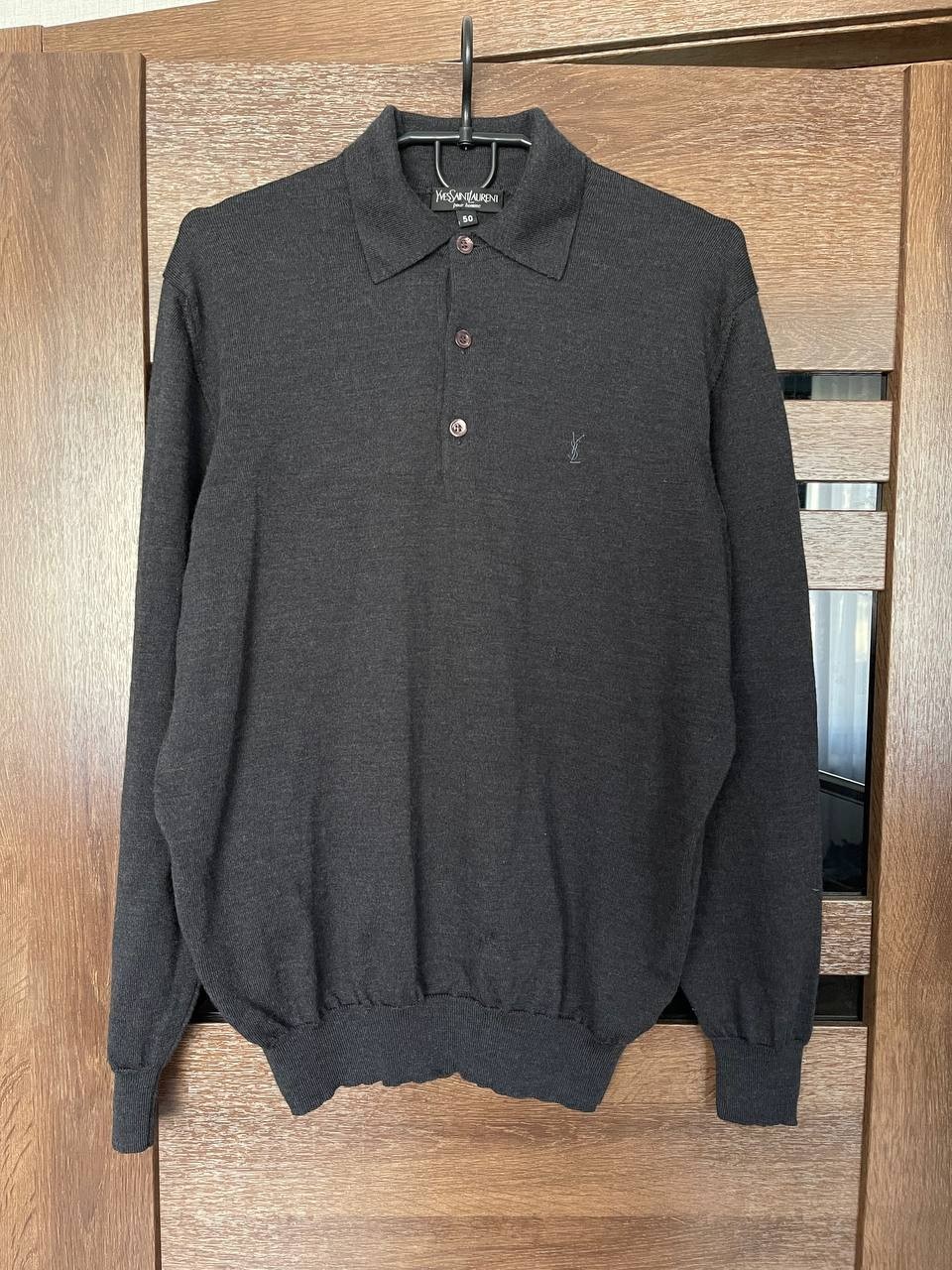 Felpa Yves Saint Laurent YSL vintage polo manica lunga maglione lana anni 90