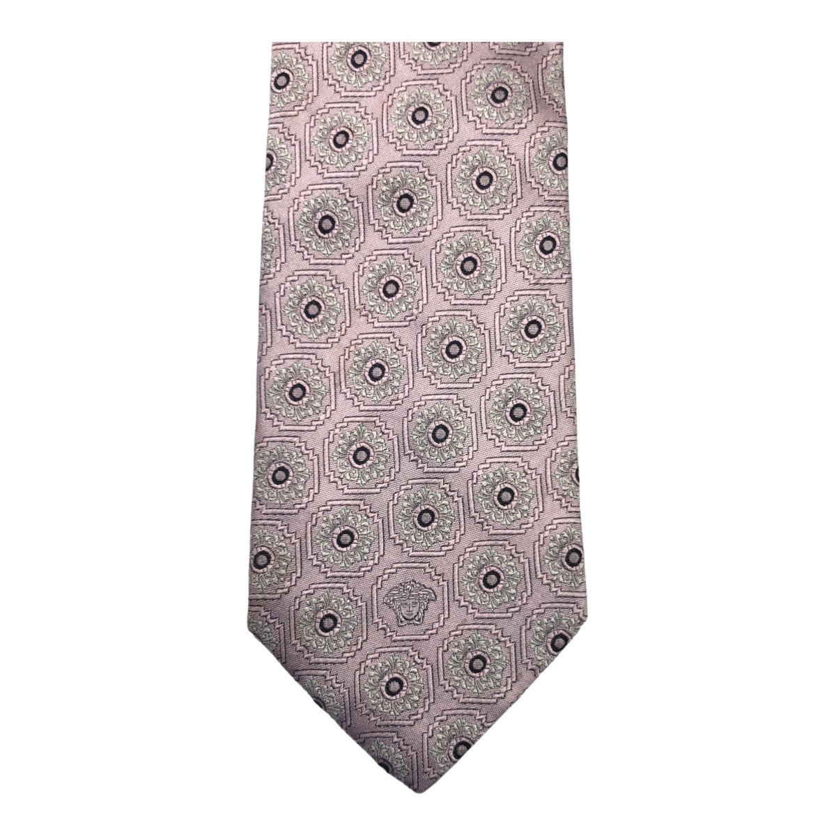 VERSACE Medusa pattern Tie Width 3.7 "" Pink Silv… - image 4