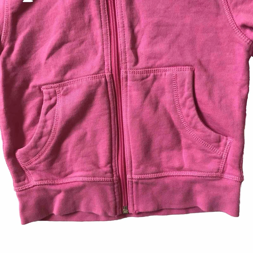 Chaqueta con Capucha Hanna Andersson Niñas Talla 100 EE. UU. 4 Cremallera Completa Rosa 100% Algodón Usada en Excelente Condición Foto 4 de 4