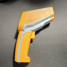 Yellow and Gray Infrared Thermometer Digital Display 12:1 Distance to Spot Ratio