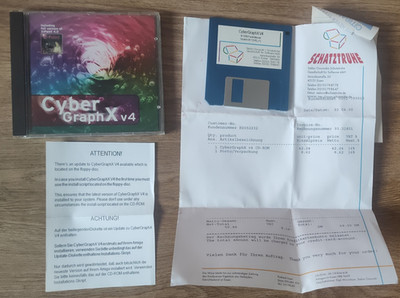 Commodore Amiga Cybergraphx v4 CD-Rom und Update v4.1 Disk