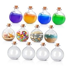 12 Pcs Potion Bottles Round Glass Clear Potion Jars 8.5 oz Spherical