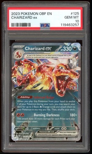 Charizard EX 125/197 PSA 10 - OBSIDIAN FLAMES  Pokemon Card Game
