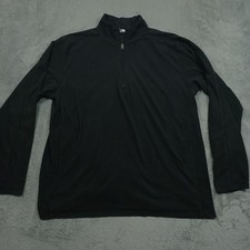 Columbia Sweater Mens Large Black Fleece 1/4 Zip Pullover Casual