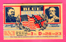 BEAUTIFUL FOOTBALL TICKET STUB-12/28/63 BLUE/GRAY BOWL COLLEGE ALL STAR GAME