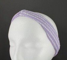 Purple turban twist stretch headband fabric 1.5" wide turband seersucker stripes