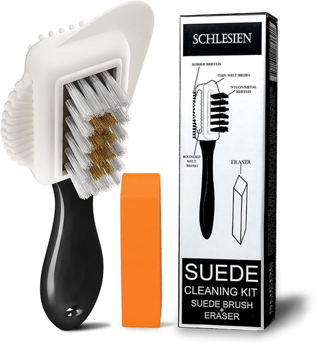 Suede Shoe Cleaner Kit with Eraser. Made 4-Way Suede & Nubuck Brush for Suede Le