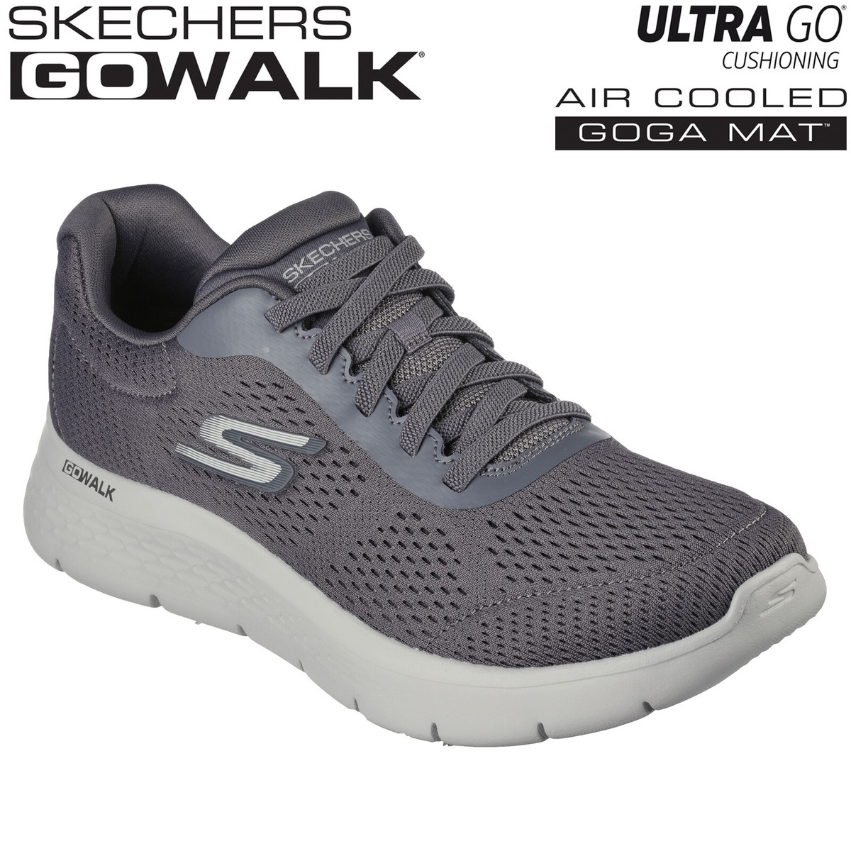 Skechers Mens Trainers Go Walk Flex Remark Grey Charcoal Walking