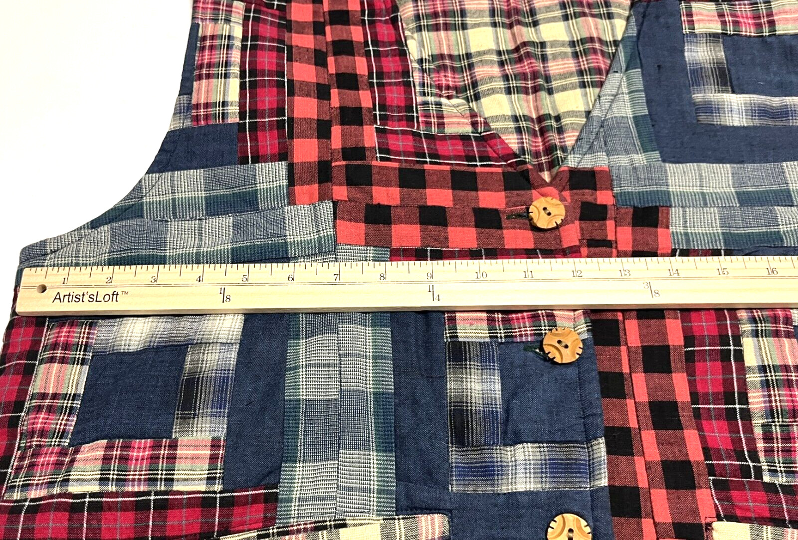 MAGIC GROUP Women Plaid Patch Patchwork Quilted V… - image 10