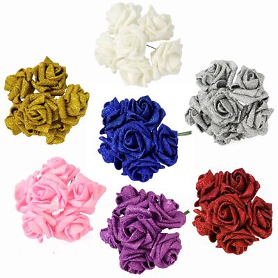 504 schwer glitzernde Schaumrosen!  Großhandel Künstliche Schaum Blumen Hochzeit Großpackung