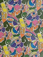 VTG WRAPPING PAPER GIFT WRAP GROOVY HIPPIE FLOWER POWER PSYCHEDELIC 1960
