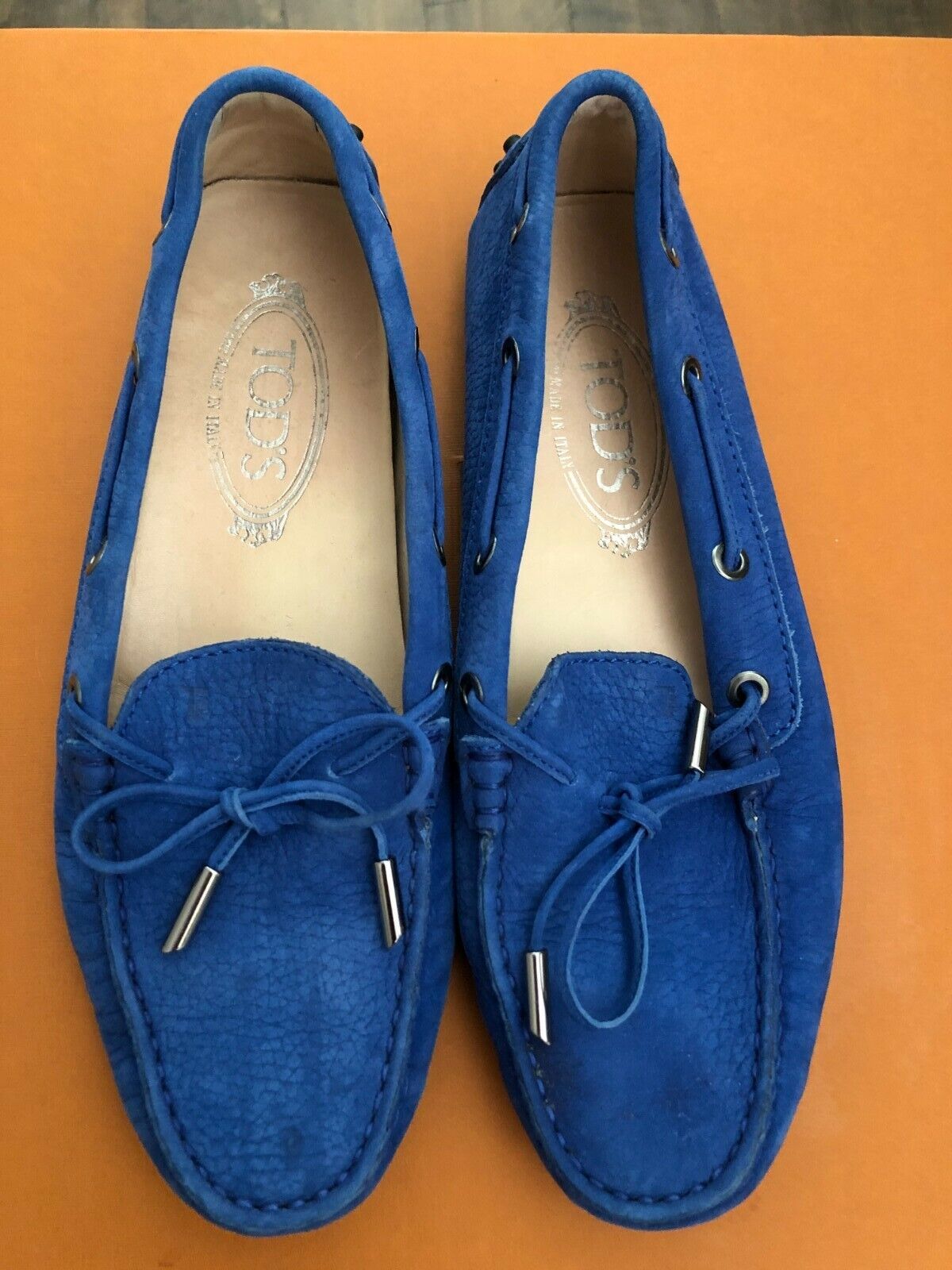 Tod's Gommino Driving Shoes Women Suede Blue Loaf… - image 1
