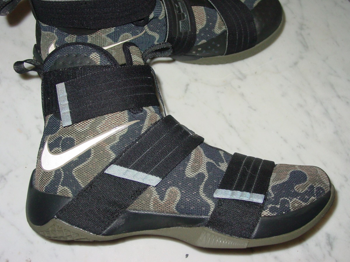 Nike Zoom Lebron James Soldier 10 Army Camo 9.5 Black/Green 844378-022 Zoom LeBron Soldier 10  main image 2