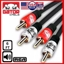 2-RCA to 2-RCA Cable Male Stereo Audio Patch Coaxial Cord L/R Gold Plated 6FT