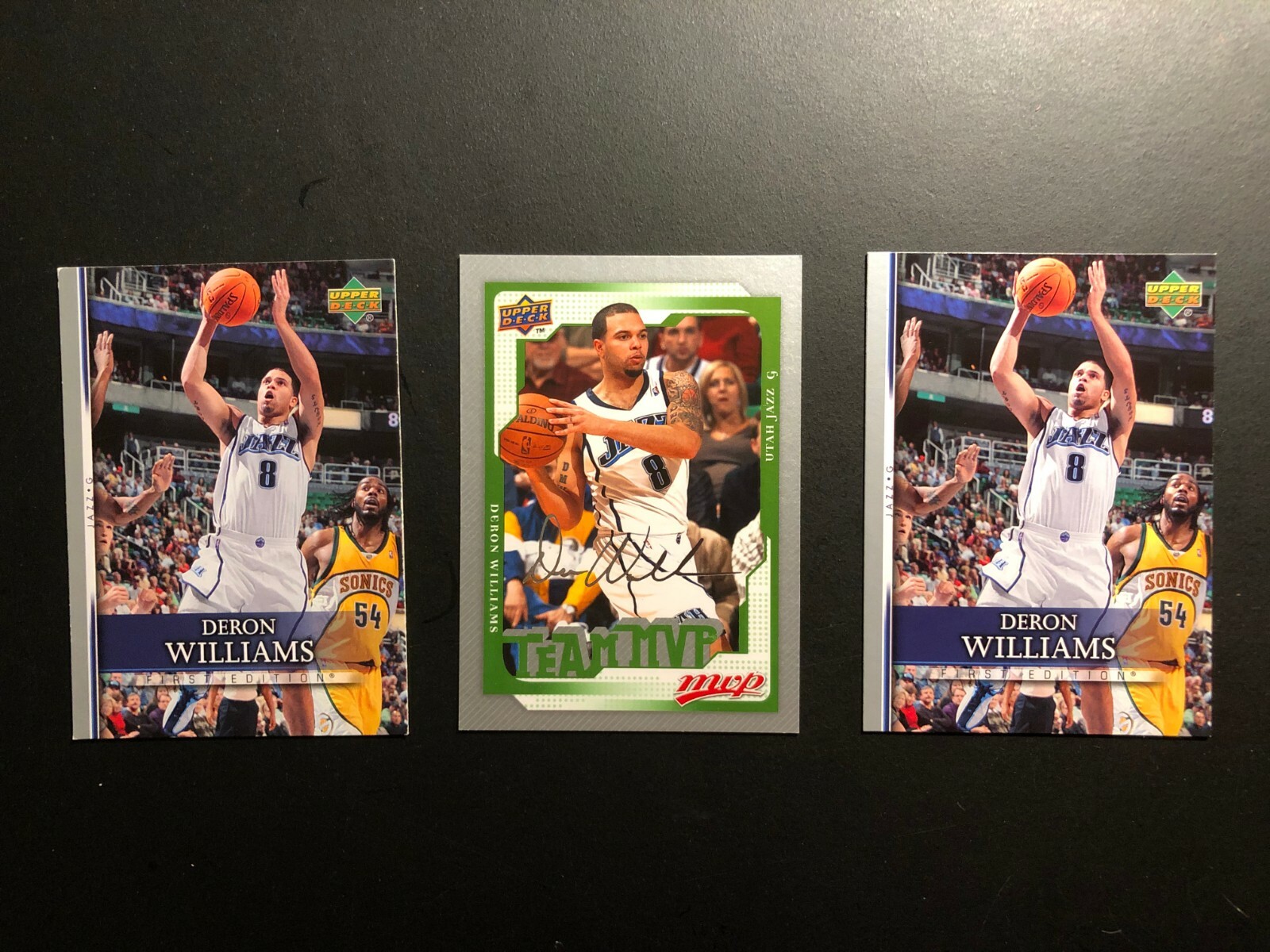 2007,08 DERON WILLIAMS Upper Deck  # 84 & 199 (3) Basketball Cards. Made in USA