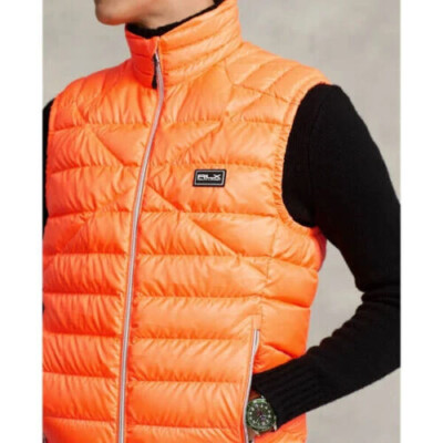RLX Ralph Lauren Men's, RLX Quilted Down Vest, Orange, M | eBay