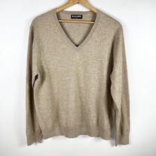 Vtg Kallspin Wool Cashmere Blend V-Neck Beige Sweater Men  s L