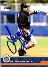 Lenny Harris autographed baseball card (New York Mets) 2001 Pacific #271