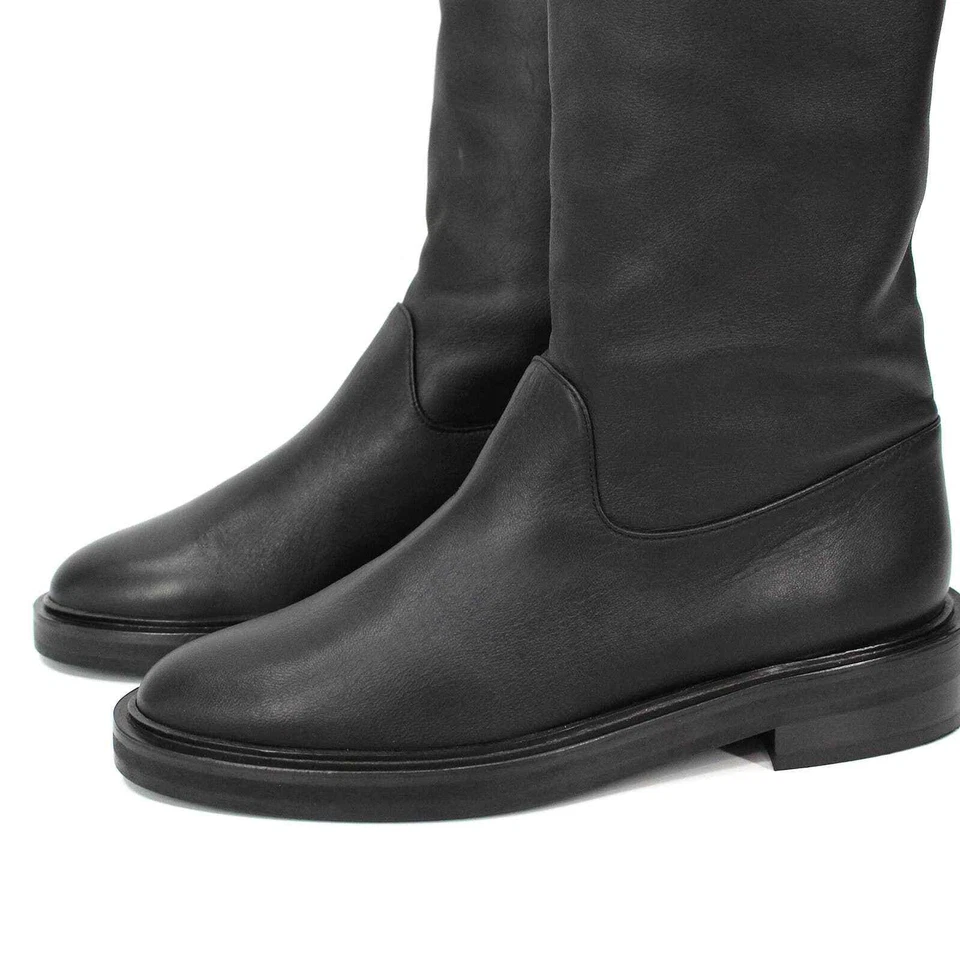 Tamara Mellon Negro Tempest Sobre la Rodilla 15 Botas de Cuero Napa 36.5 Combate Foto 3 de 4