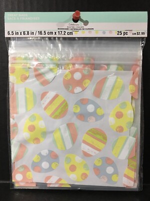 Easter Eggs Treat Bags Spring 25 Pieces Celebrate It 6.5  X 6.8  New  