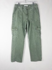 Vervet Flying Monkey Cargo Pants Womens 29 Green Straight High Rise Utility