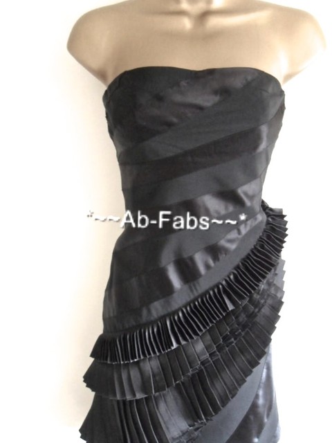 Womens Karen Millen Kleid schwarze Seide trÃ¤gerlos Stift UK GrÃ¶ÃŸe 36 38  42 Party online kaufen | eBay