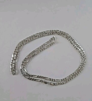 Italy Sterling Figaro Link 34'' Necklace 4.5mm wide, 25 gms