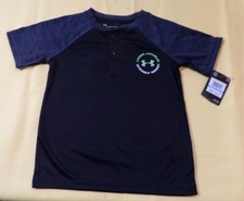 Under Armour Boys' Little Logo Raglan Tee Shirt, Black, Size 5