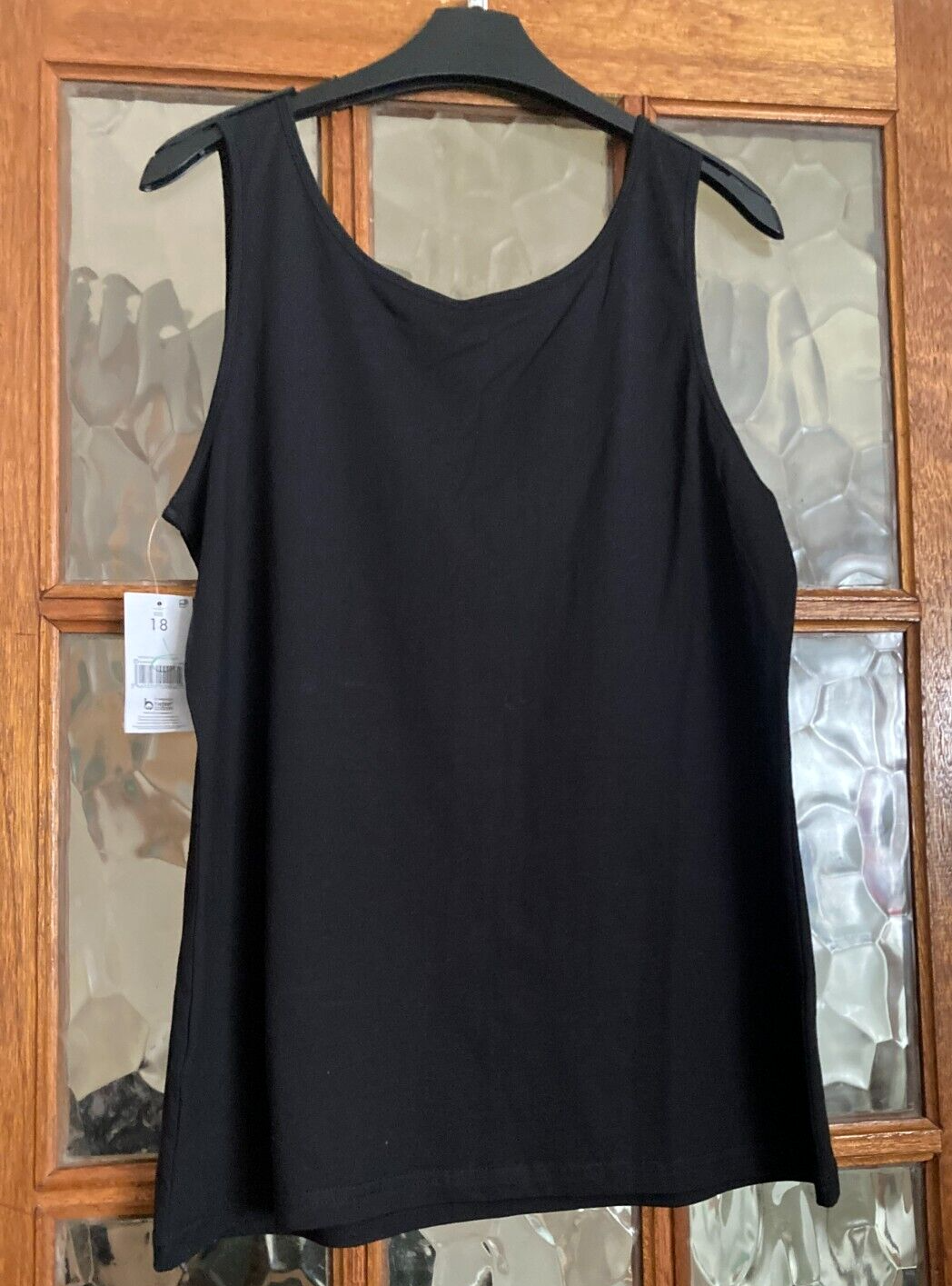 BNWT Ladies PAPAYA at MATALAN Plain JET BLOCK BLACK SEMI SQUARE NECK