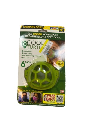 COOL TURTLE FOR FACE MASK BRACKET 6-PACK Use Under Your MASK breath Easy