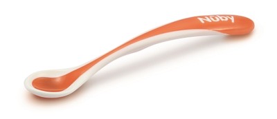 Nüby Breilöffel, Hot SafeTM Wärmesensorlöffel  2er Pack, orange/rot,  NEU, OVP