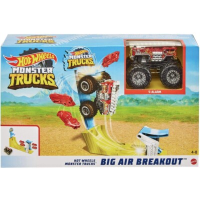Hot Wheels Monster Trucks Big Air Breakout Play Set with Alarm 1:64 Scale 