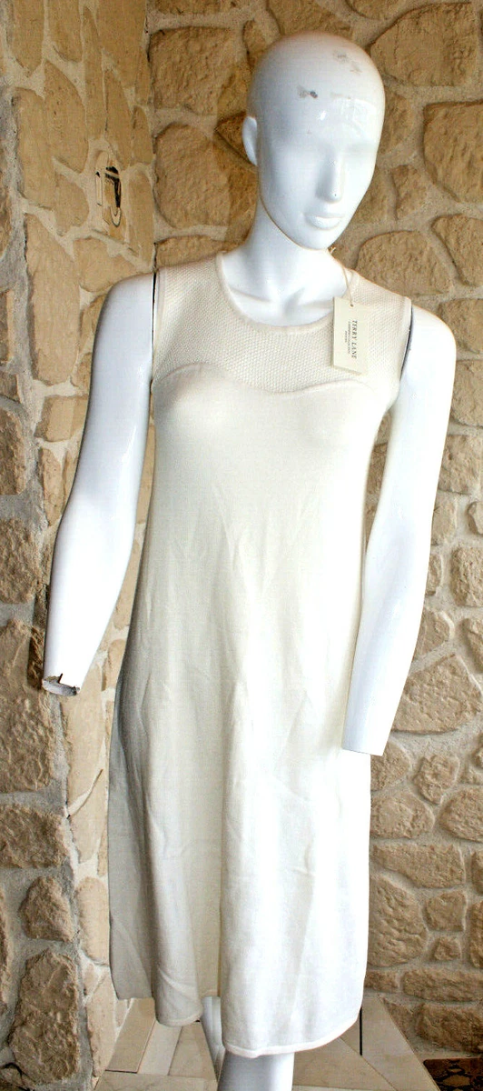 Robe En 100% Cachemire Grise, Marque Terry Lane, Taille XL - Neuf Avec étiquettes, Longueur Midi