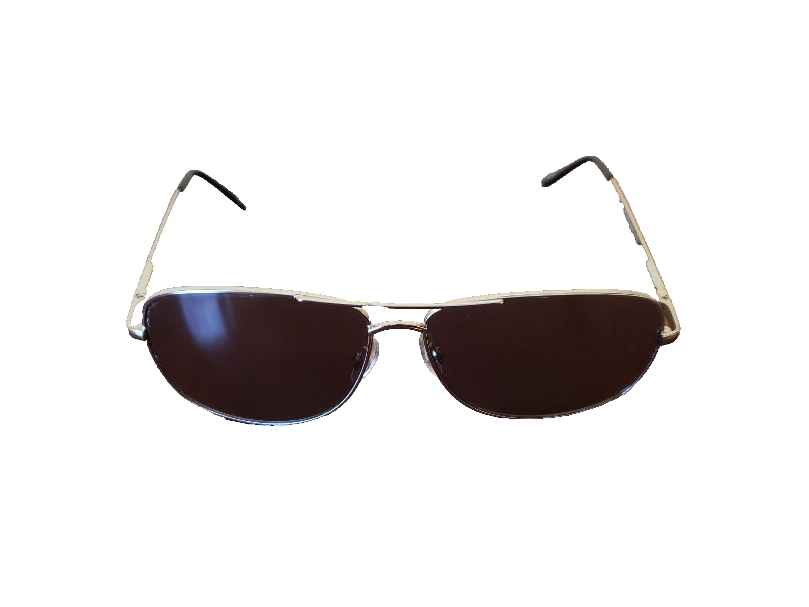 Unbranded Silver Metal Aviator Sunglasses with Gray Lenses-image