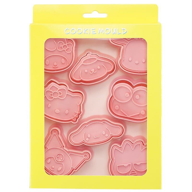 Sanrio Cookies Cute Pink mold set of 8 Hello Kitty Kuromi My