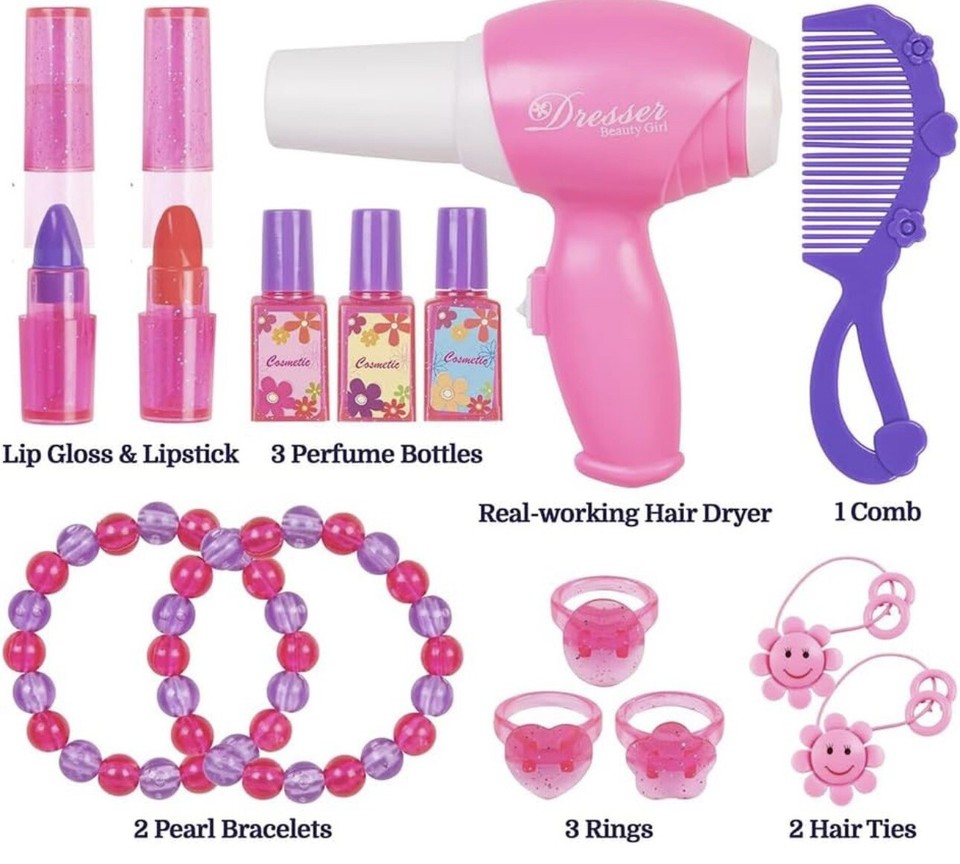 Dressing Table Stool For Kids, Children Dressing Table, Pink 9. 5D x