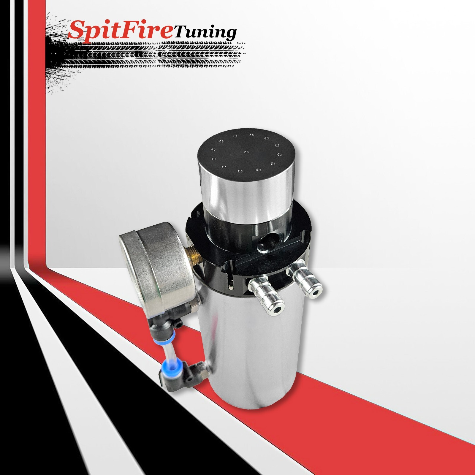 Oil Catch Can Reservoir Baffled Tank Breather Universal Silver V2.0 Fits Ferrari