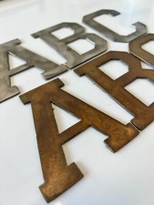 4 Inch Metal Letters Numbers- Rusty or Natural Finish -Mounting Hole Available