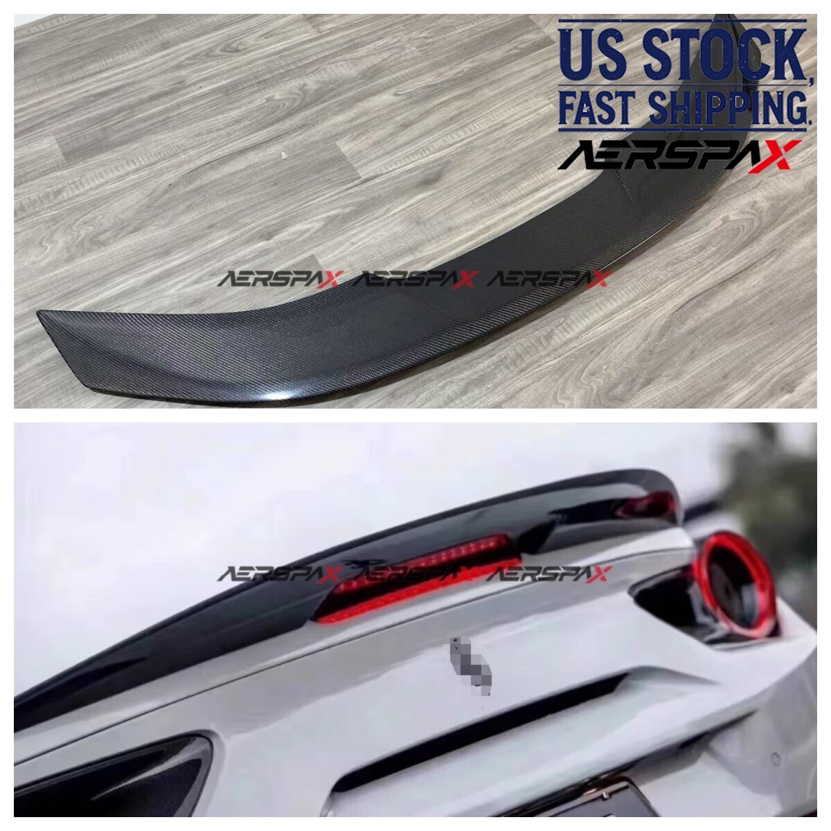 Carbon Fiber Rear Spoiler Wing for Ferrari 488 GTB 2016-2019