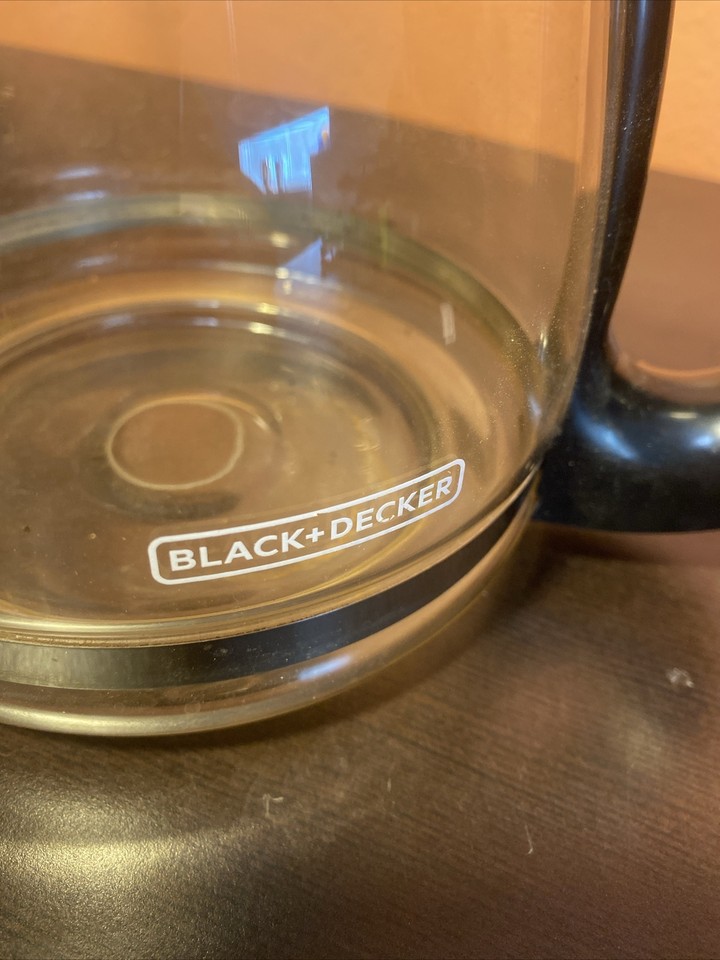 Black & Decker Coffee Pot Replacement Glass Carafe 12 Cup Black Lid