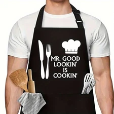 Funny Chef Apron - "Mr. Good Lookin?? is Cookin??"