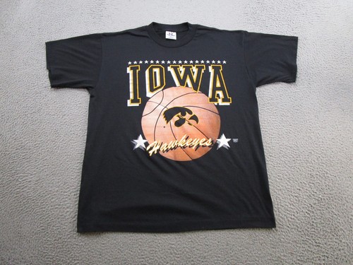 VTG 90s NCAA University Of Iowa Hawkeyes Basketball Single Stitch Shirt Size XL