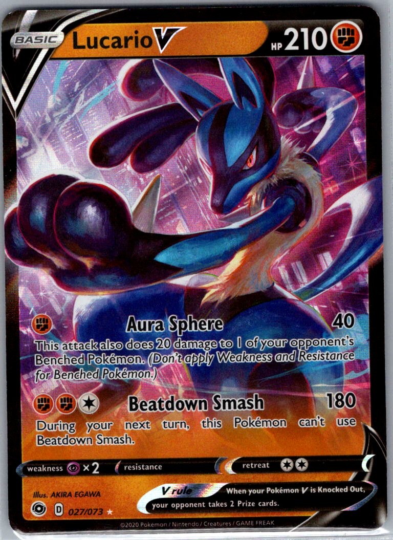 Lucario V 27/73 Champion's Path - Pokemon Card - NM